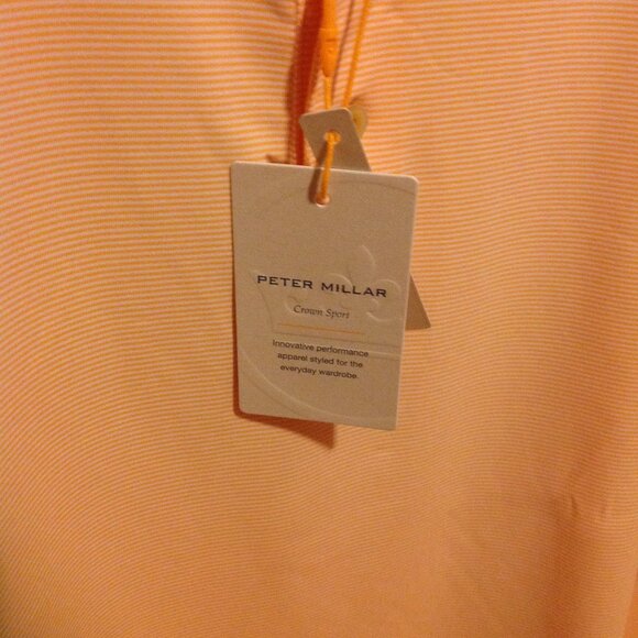 Peter Millar Men's Crown Sport Short Sleeve Orange Polo Shirt - Large - NWT - Picture 3 of 7